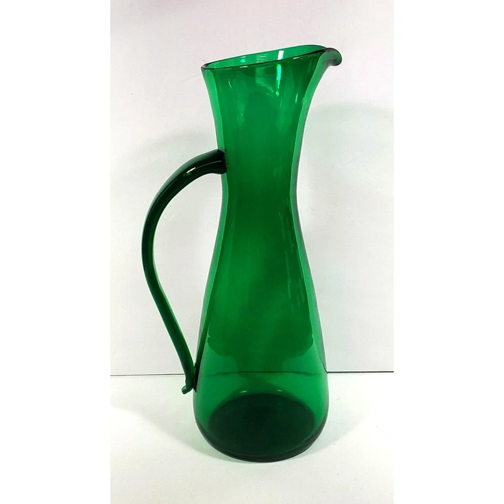 Vintage‎ Indiana Handcraft Glass Pitcher Spring Green 12 1/2